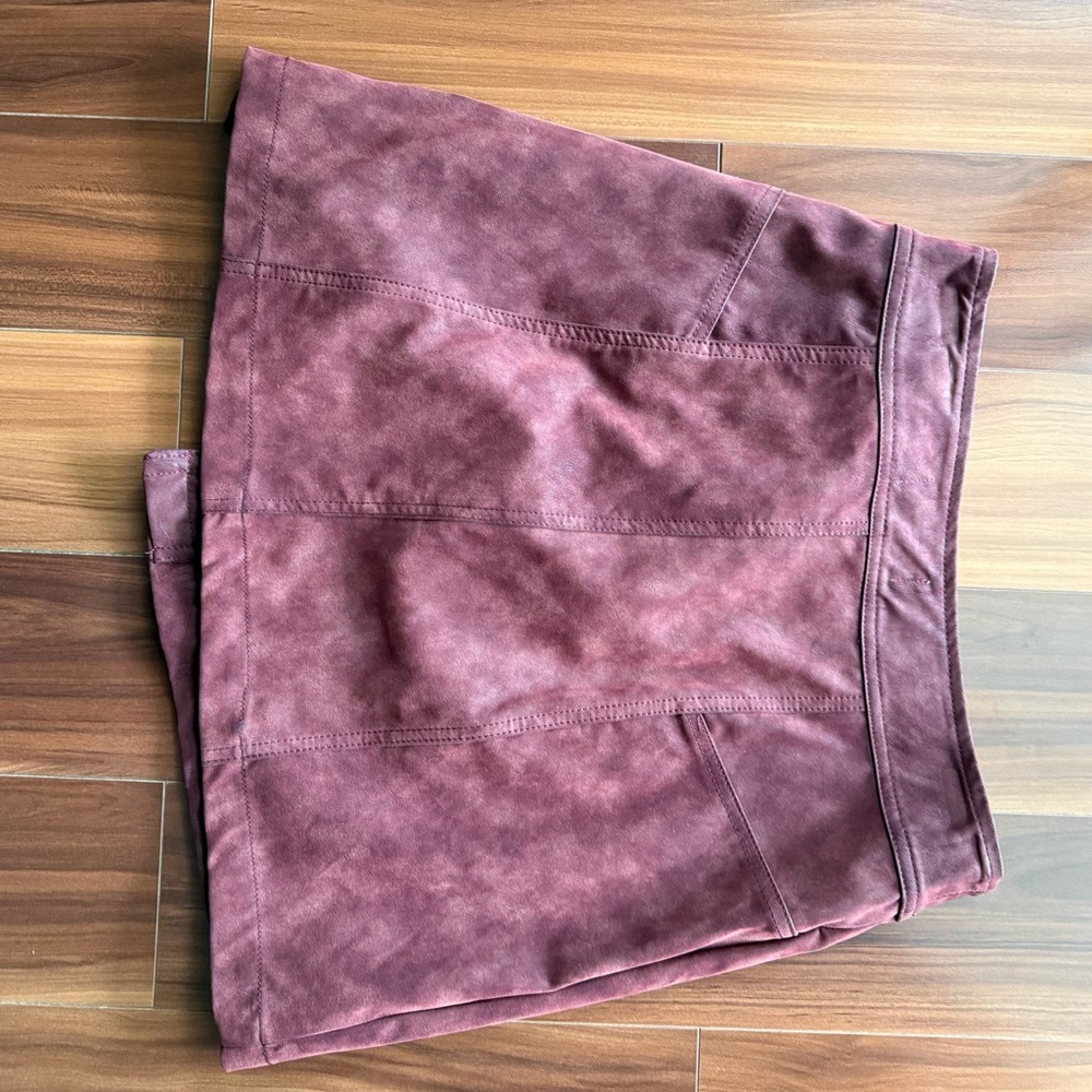 C&V Chelsea & Violet Women's Hi-Rise Belted Wrap Skirt, Maroon burgundy,12 large - Picture 4 of 7